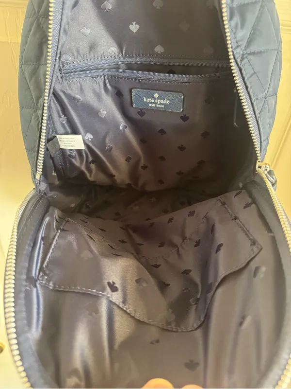 Kate Spade Mini Quilted Navy Blue Backpack - Image 3
