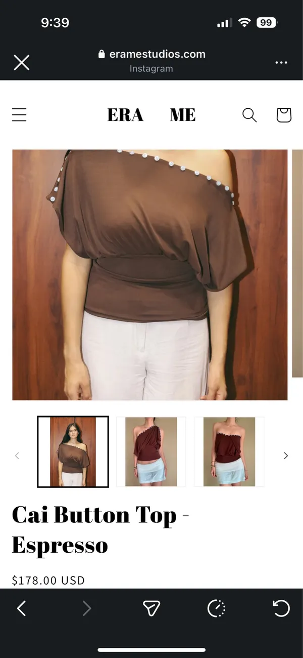 Era Me Brown Button Top Size XS - Image 7