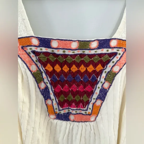 Urban Outfitters Tank Top Loose Boho Hippie Multi Color Pattern Cream Size M - Image 4
