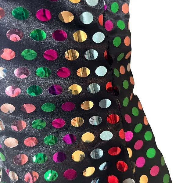 Vintage 80s Nadine Rainbow Swiftie Disco Ball Sequin Strapless Mini Dress - Image 9