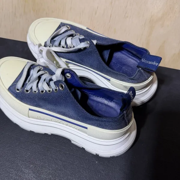 Alexander McQueen Tread Slick Sneakers Denim Blue Size 7/37 - Image 6