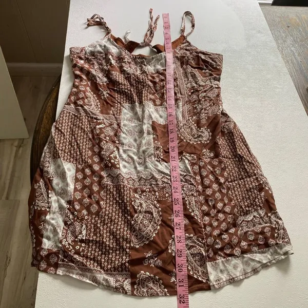 LA Hearts Paisley Slip Dress Medium Boho Patchwork Mini Dress - Image 6