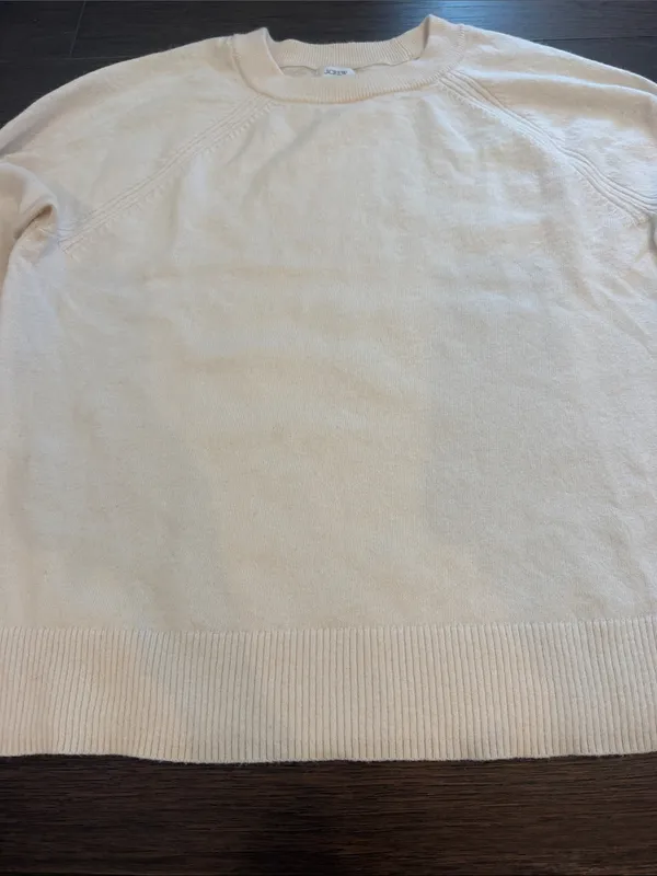 J. Crew Cream Crewneck Sweater Size Medium - C27-102 - Image 5