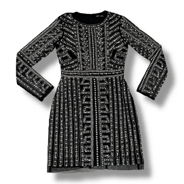 Gianni Bini Black Dani Pearl Silver Sequin Dress size 0 - Image 10