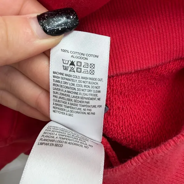 Lucky Brand red embroidered GIRL casual crewneck 100% cotton sweatshirt casual L - Image 5