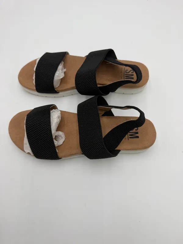 SM New York Jacey Women’s Size 8.5 Black Stretch Strap Comfort Sandals - Image 2