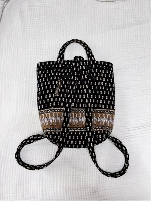 Women's Vera Bradley Black & Brown Zebra Print Quilted Backpack One Size - Image 2