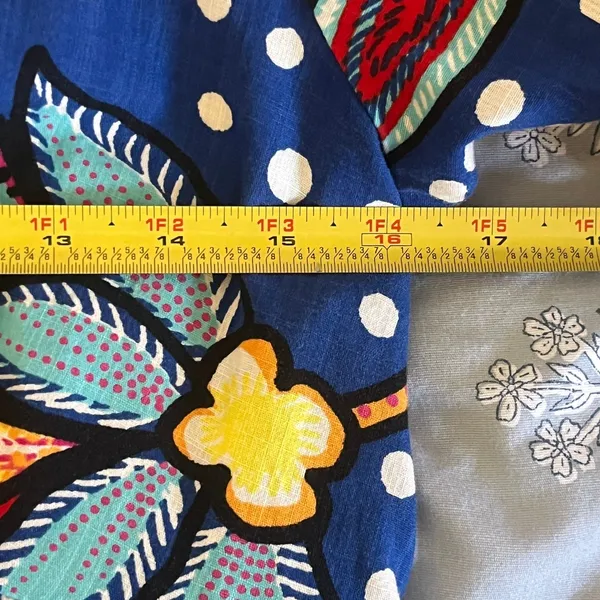 Tabitha Brown for Target Blue Floral Polka Dot Maxi Dress Cotton Tropical Size 4 - Image 9