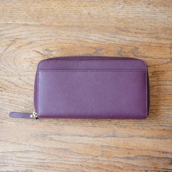 Kate Spade New York Plum Purple Saffiano Leather Zip Around Continental Wallet - Image 8