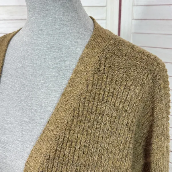 Free‎ People Alpaca Wool Blend Slouchy Grandpa Cardigan Sweater Khaki Brown XS - Image 5