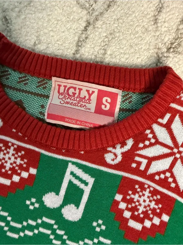Ugly Christmas Sweater Beatles Abbey Road Graphic Knit Pullover Size Small - Image 3