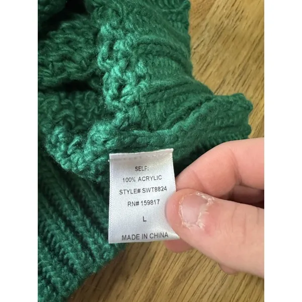 Altard State Women Size Large Oversized Chunky Knit Green Sweater Cozy Cottage‎ - Image 8