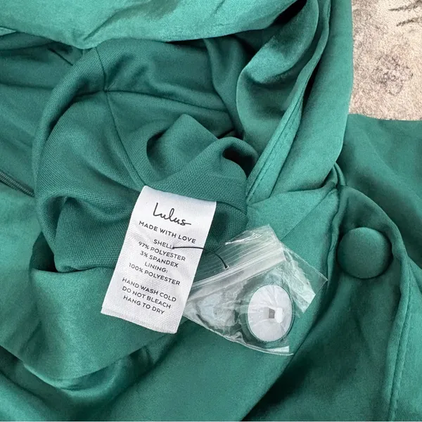 Lulus Elevated Persona Emerald Green Satin Collared Skort Romper Size Medium - Image 10