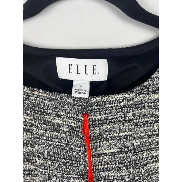 ELLE Tweed Fit & Flare Dress – Black/White – NWT – Size Small - Image 2