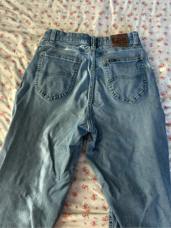LEE Classic Blue High Rise Straight-Leg Jeans - Image 4