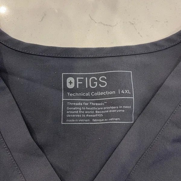 Figs Casma Scrub Top Charcoal Gray Top Size 4XL - Image 3