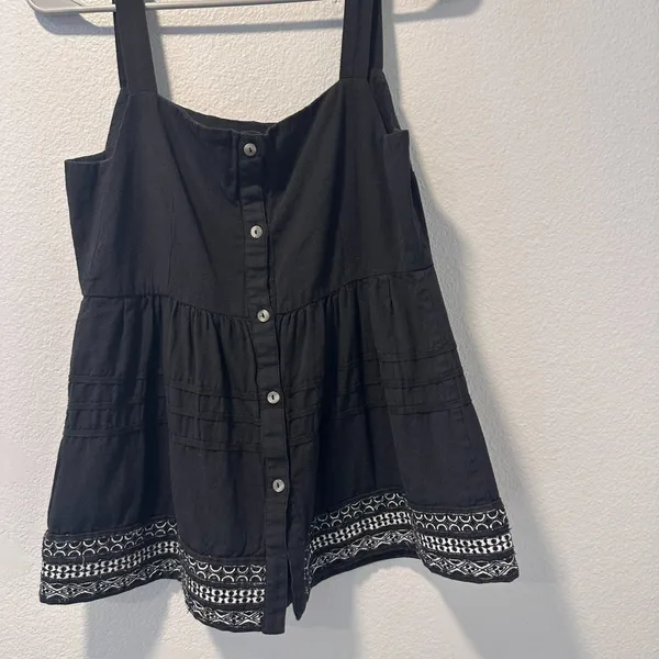 Anthropologie Amit Aggarwal‎ - XS Olivia Embroidered Black Top Blouse Boho - Image 11