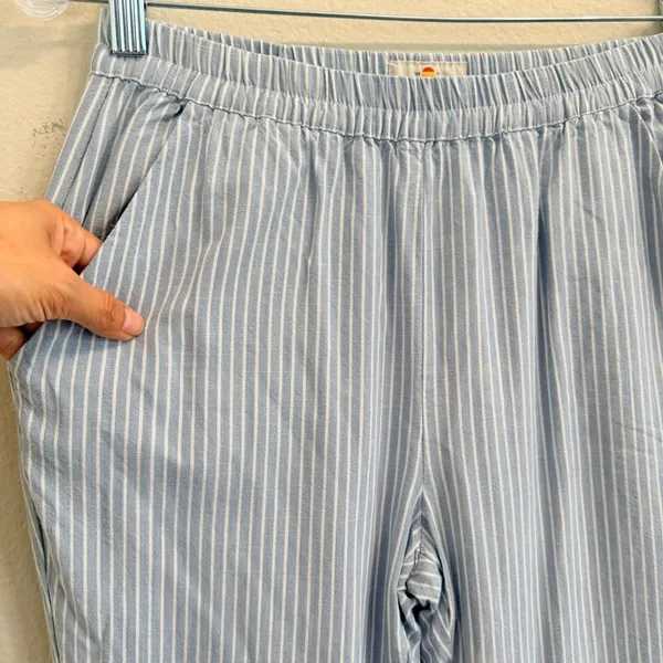 Marine Layer Allison Pant Blue/White Striped Size Small‎ Tencel Elastic - Image 4