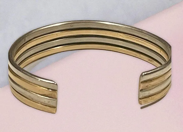 Sergio Lub Vintage  Copper/Silver Cuff Bracelet - Image 2