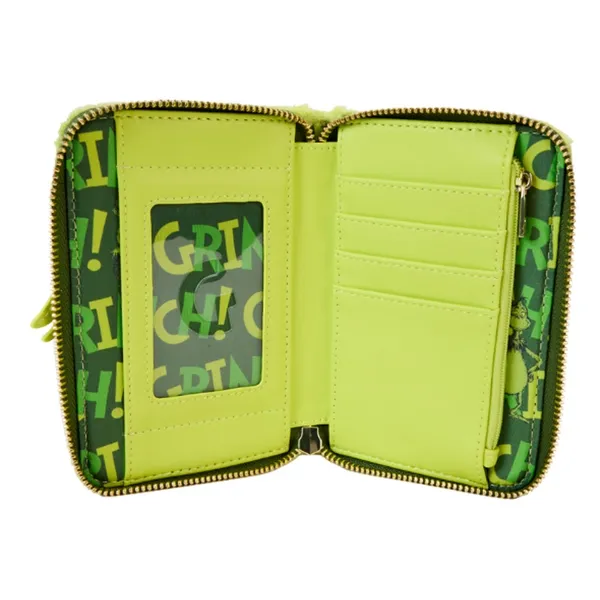Loungefly Dr. Seuss Grinch Stole Christmas! Plush Glow Zip Around Wallet NEW - Image 4