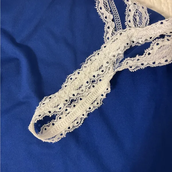 Blue Lace Trim Cami Top Size M - Image 2