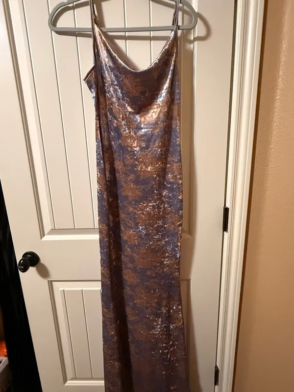 Velvet Floral Cowl Neck Maxi Dress - Image 2