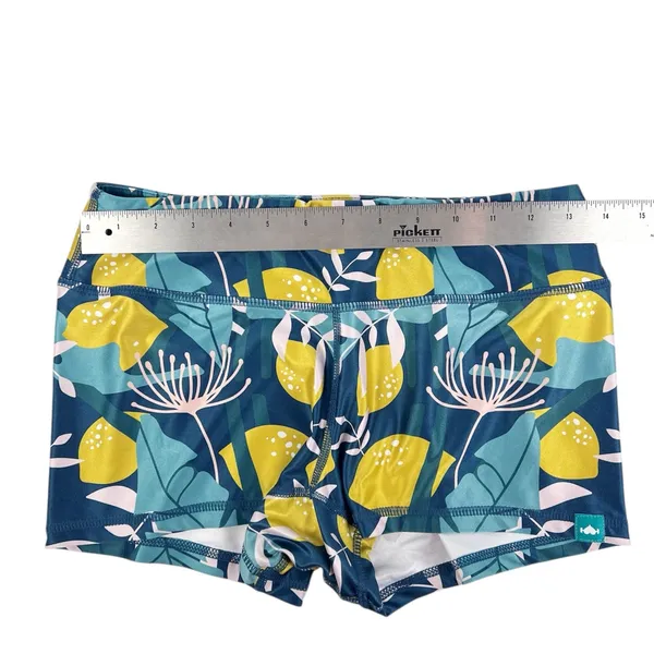 Wodbottom Blue Yellow Lemon Print‎ Shorts 2.5" CrossFit Workout Size Medium - Image 5