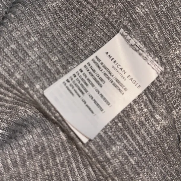 American Eagle Marled Ribbed 1/4 Button Top - Image 4