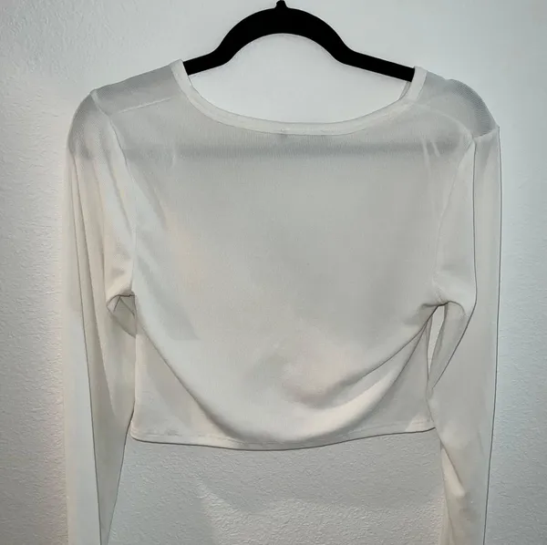 ZARA White Ruched Crop Top - Image 10