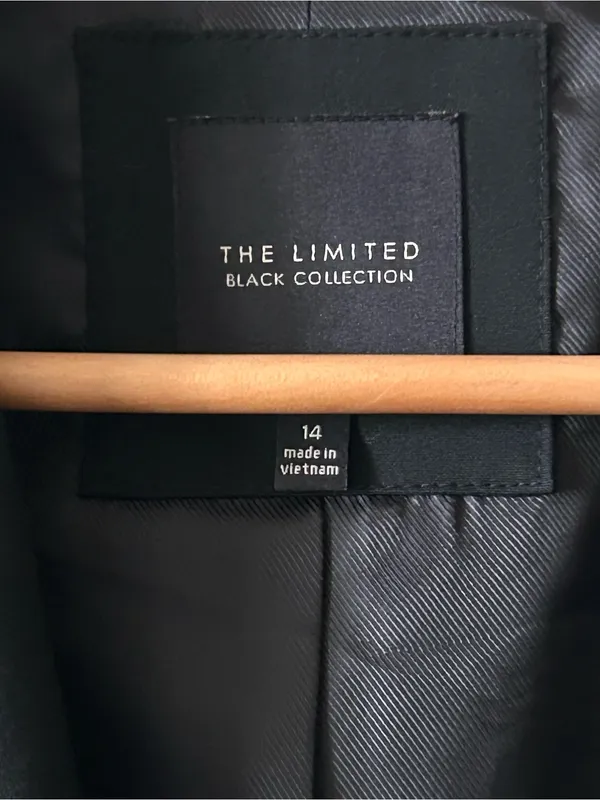 The Limited Black Collection Fitted Blazer Pinstripe Sleeve Cuff Y2K Old Money - Image 6