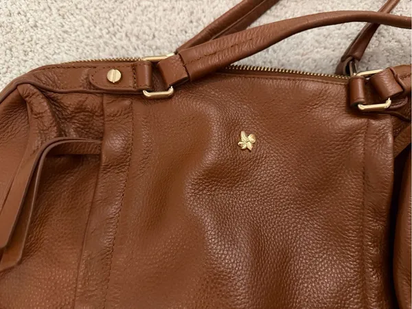 Ora Delphine Brown Pebbled Leather Tote Bag - Image 4