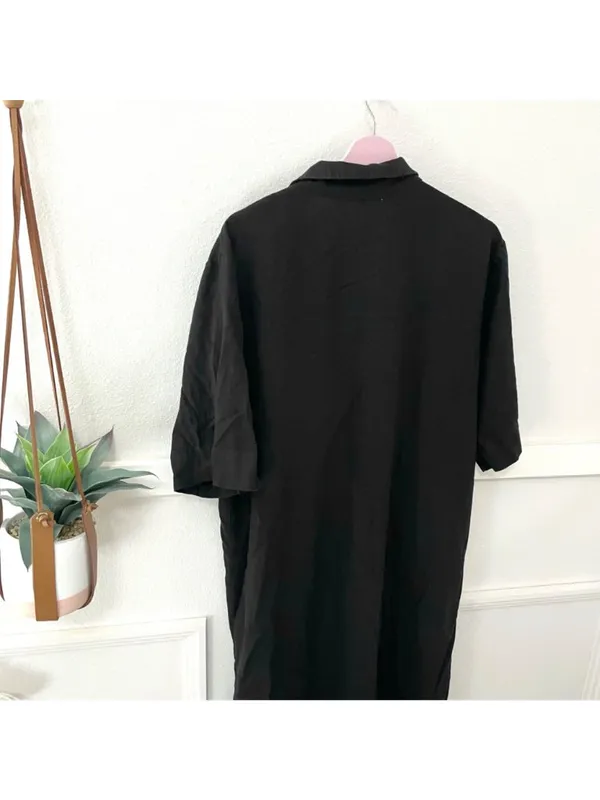 Z Supply Brise Linen Blend Midi Dress in Black Size L - Image 7