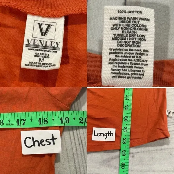 Texas Longhorns Women’s V Neck Pocket Graphic T Shirt Size Medium‎ Venley - Image 5