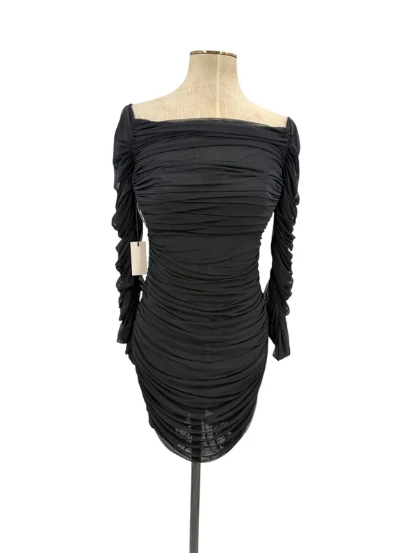Aritzia Babaton Luxor Ruched Mesh Bodycon Mini Dress Black Size 10 NWT - Image 2