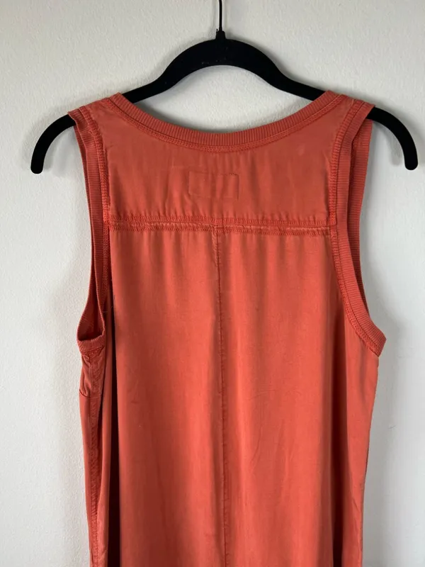 Anthropologie Saturday Sunday Ilene Button Front Jumpsuit Orange Pockets Fall Sm - Image 11