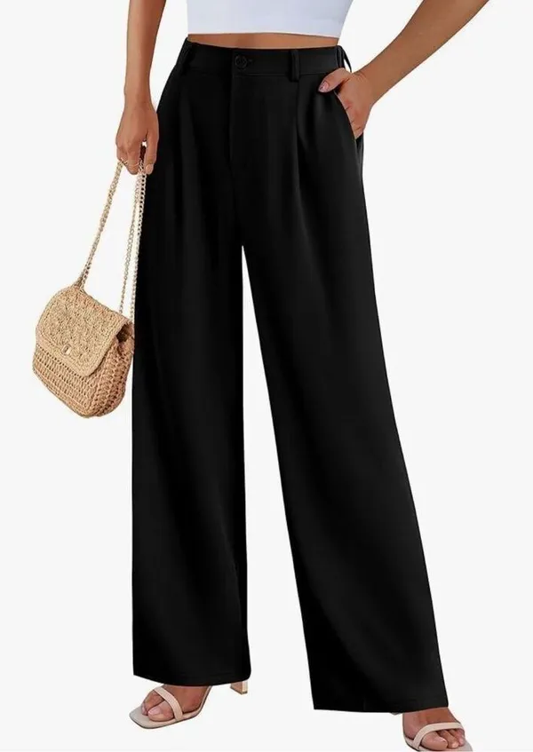 PRETTYGARDEN NEW Wide Leg Suit Loose Fit High Elastic Waisted Career Pant XL - Image 5