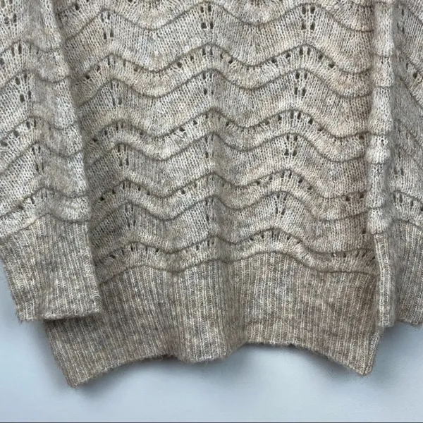 NWT * Nordstrom Oversized Chunky Longline Knit Cowl Neck Sweater in Oatmeal S/M - Image 12