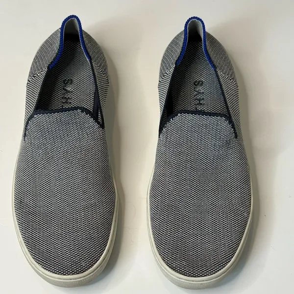Rothy’s The Sneaker Slip On Shoes Womens Size 8 Blue/White Comfort Casual - Image 2