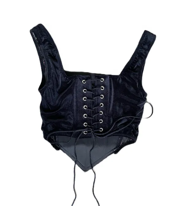 Y2K Style Black Goth Grunge Lace Up Corset 🔥 - Image 3