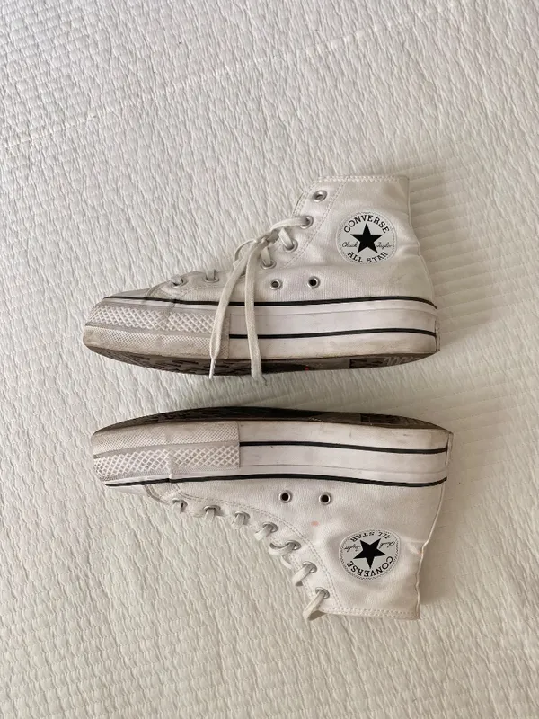 Women’s white converse platform high tops - Image 6
