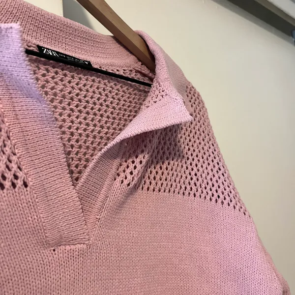 ZARA Pink Knit Sweater - Image 3