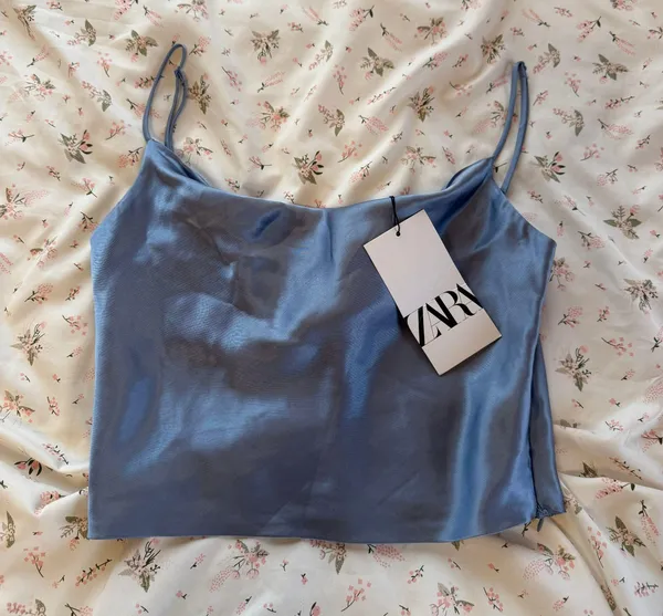 Zara blue satin top - Image 2