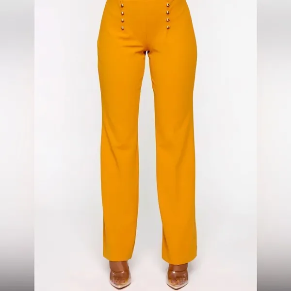 Retrology mustard pants size medium waist and inseam is pictured NWOT - Image 6