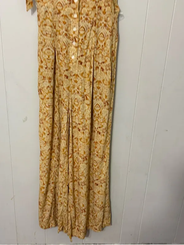 Free People Sugar Sands One Piece Honey Boho Wide Leg Jumpsuit XS Tie Strap - Image 4