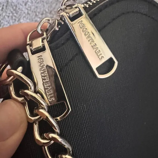 Black Steve Madden crossbody bag with silver accents - Image 4
