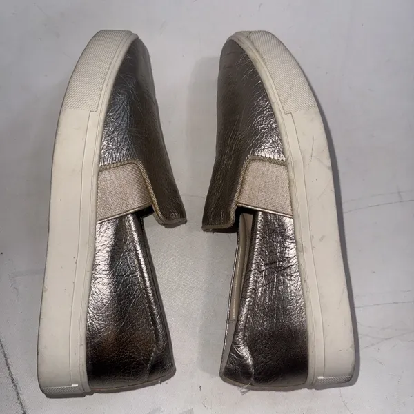 Birdies Swift Gold Metallic SlipOn Leather Sporty Preppy Cushion Sneakers Size 8 - Image 7