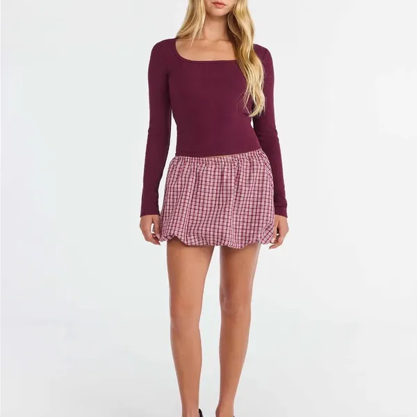 No Boundaries Bubble Hem Mini Skirt - Image 3