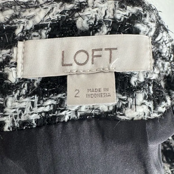 LOFT Black and White Houndstooth Mini Skirt - Image 5