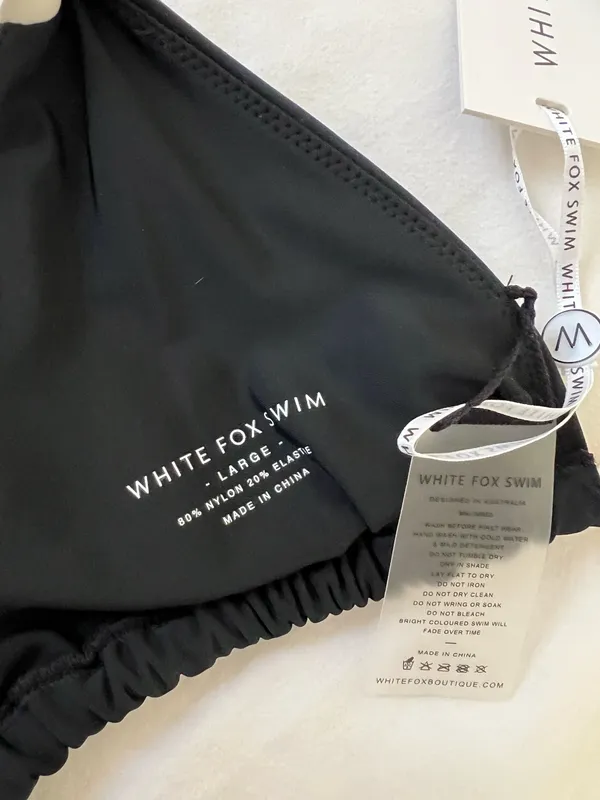 White Fox Mosman Bikini Top Black/White - Image 3