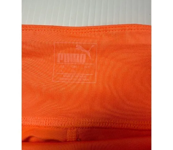 Puma Running Leggings Athletic Workout Neon Orange with Pockets Women S w stains - Image 3